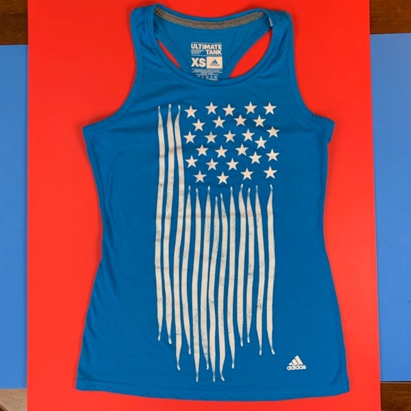 adidas Tops - Adidas Ultimate tank blue flag racerback XS